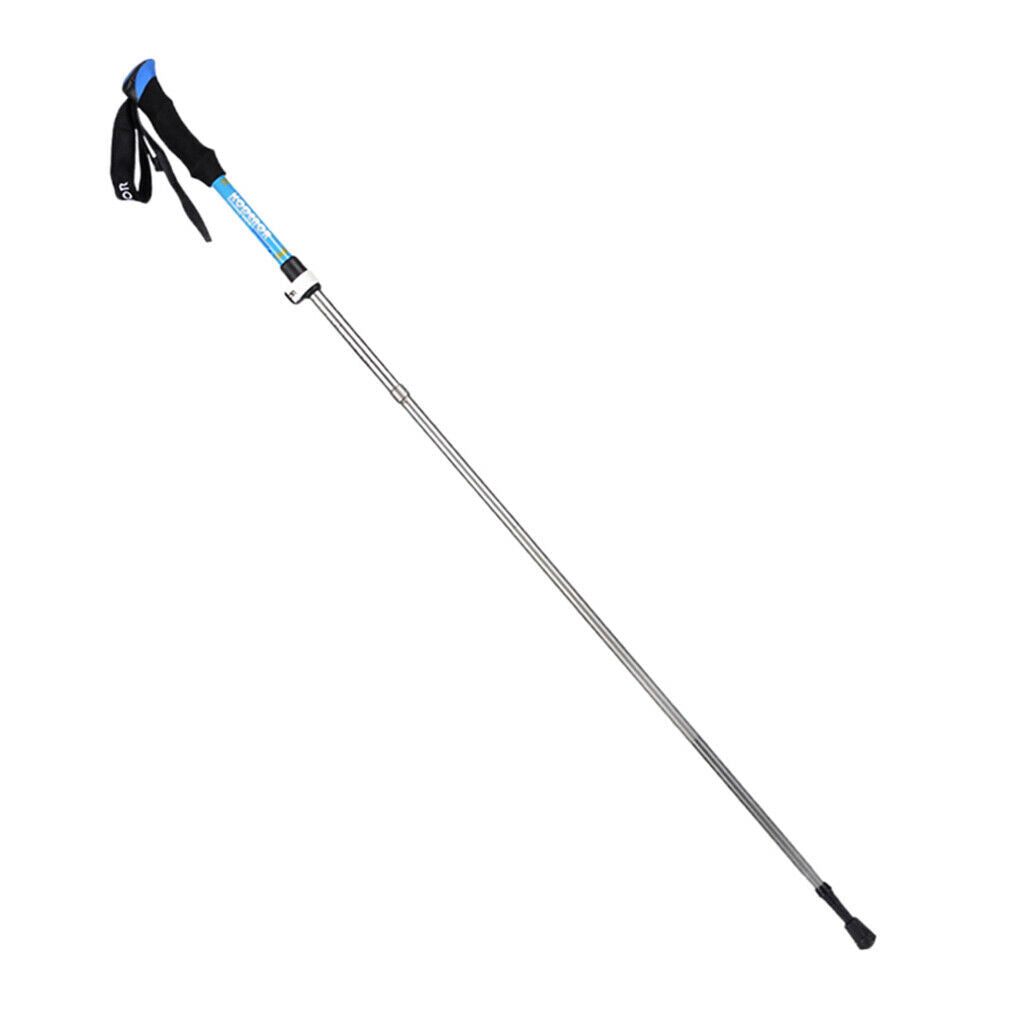 Telescopic Trekking Hiking Walking Sticks Poles Alpenstock Blue