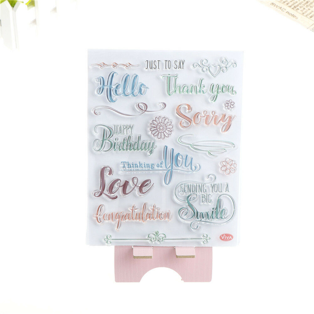 common words transparent clear silicone stamp seal for diy scrapbooking de.l8