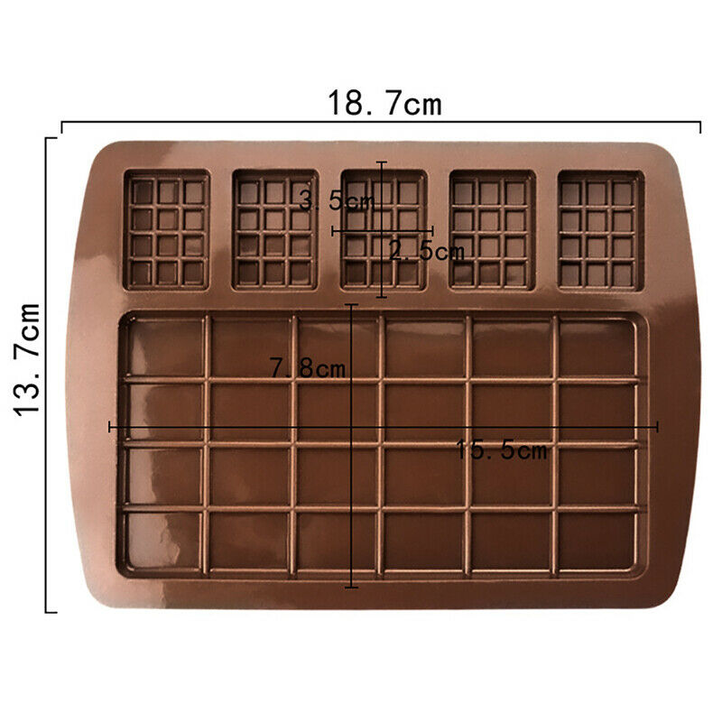Silicone Mold Waffle Chocolate Mold Fondant Patisserie Candy Bar Mould Cake BDA