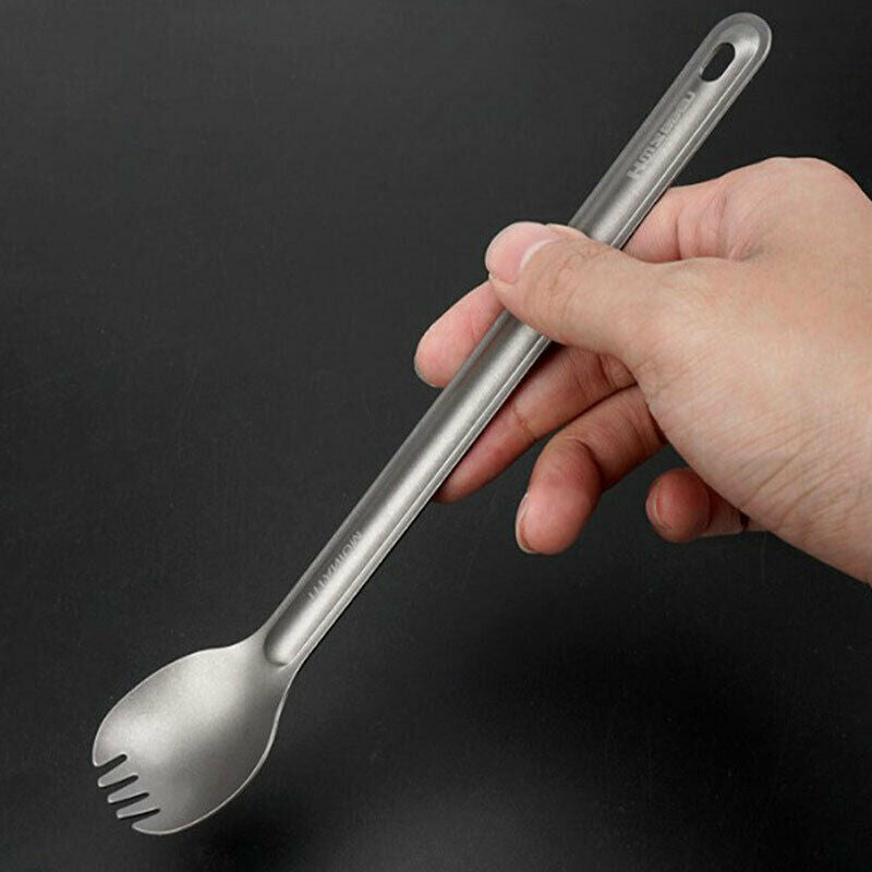 Titanium Fork Long Handle Fork Outdoor Camping Spork Tableware Picnic Fo.l8