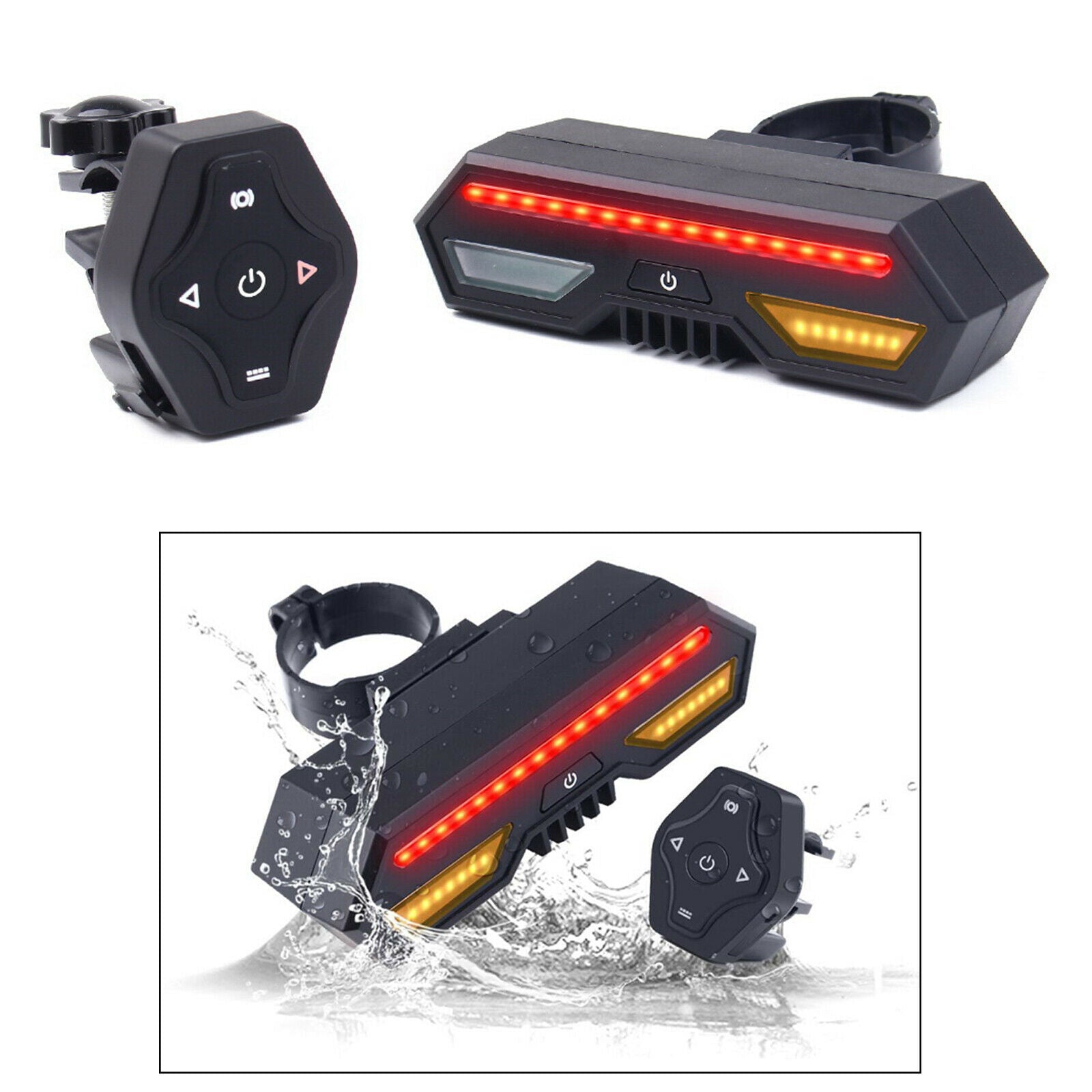 Bike Tail Light Turn Signals Remote Control LED Safety Cycling Rear Lights