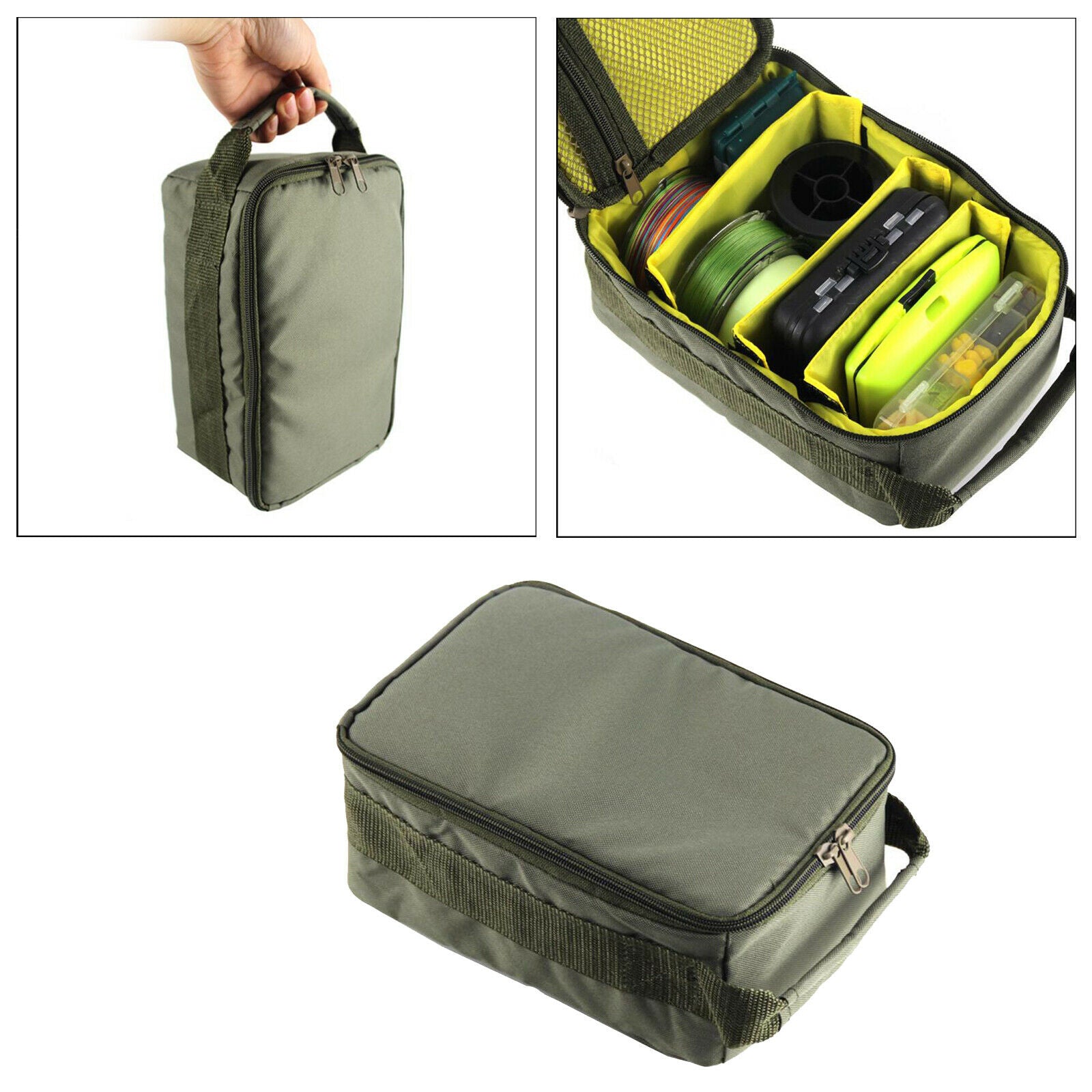 Fishing Tackle Bag Pack Fishing Reel Lure Gears Storage Organizer Pouch Cases