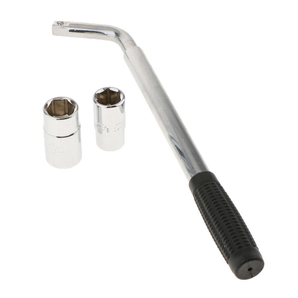 3Pc 26 / 30mm Extendable Wheel Telescopic Car Van Brace Socket Tire Nut Wrench