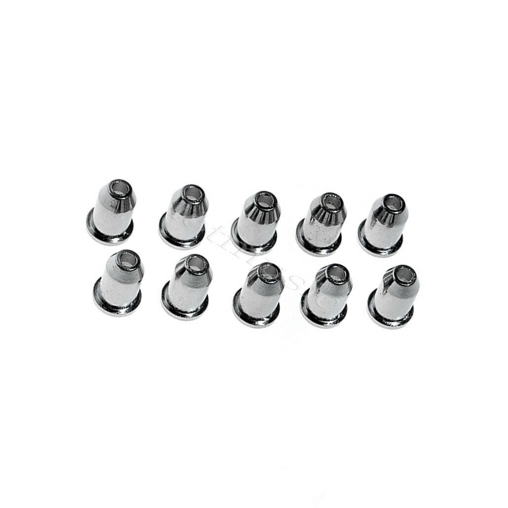 10pcs Guitar String Mounting Ferrules Bushings Through Body Chrome