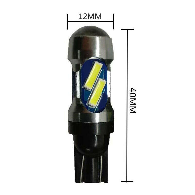 10PCS White LED Canbus Error Free Silica Light Bulb Xenon 7020 Double Core 7000K