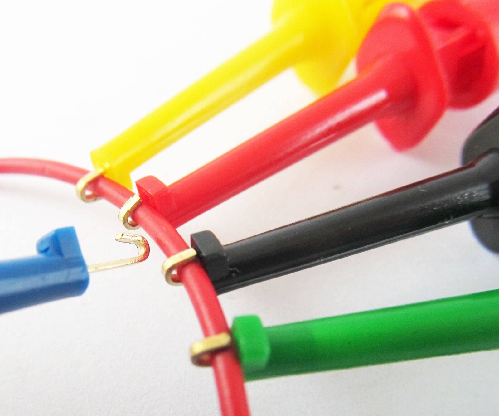 20 pcs 5 colors Grabbers Test Probes Single Hook Clip Round Small Size 43mm
