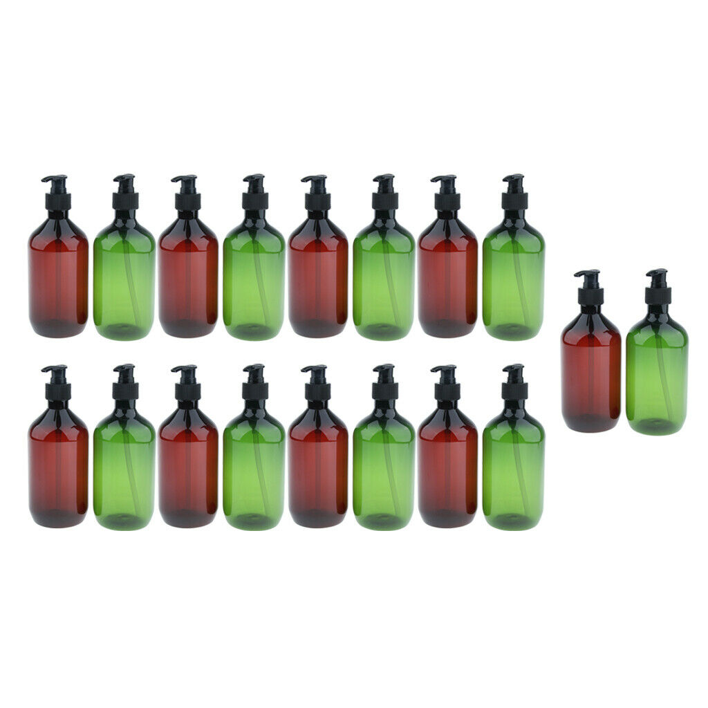 Bulk 18cs/set Plastic Pump Bottles Travel Gel Lotion Containers Dispenser