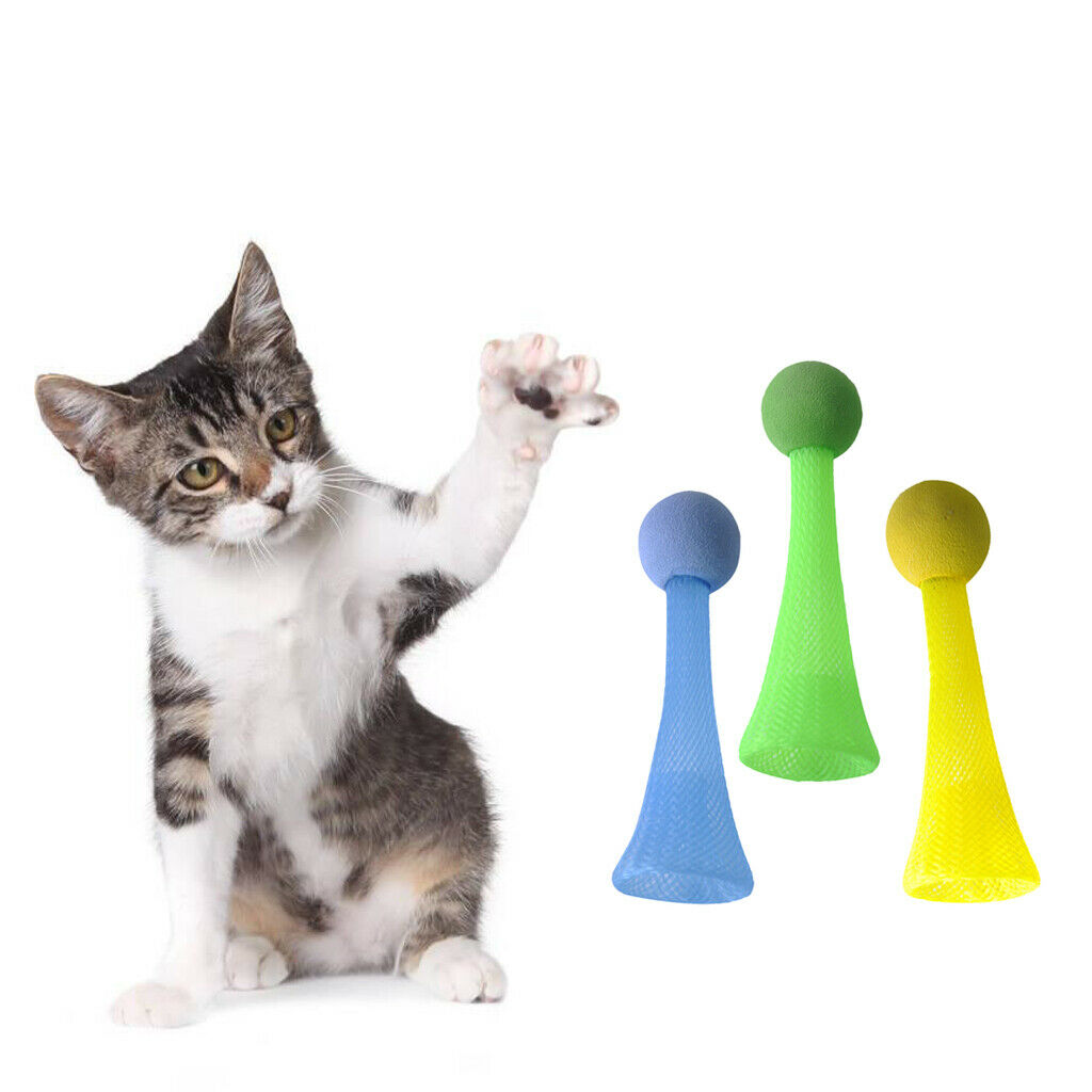 Pack of 3 Unique Design Cat Toys Interactive Light Flash Jumping Ball Cat