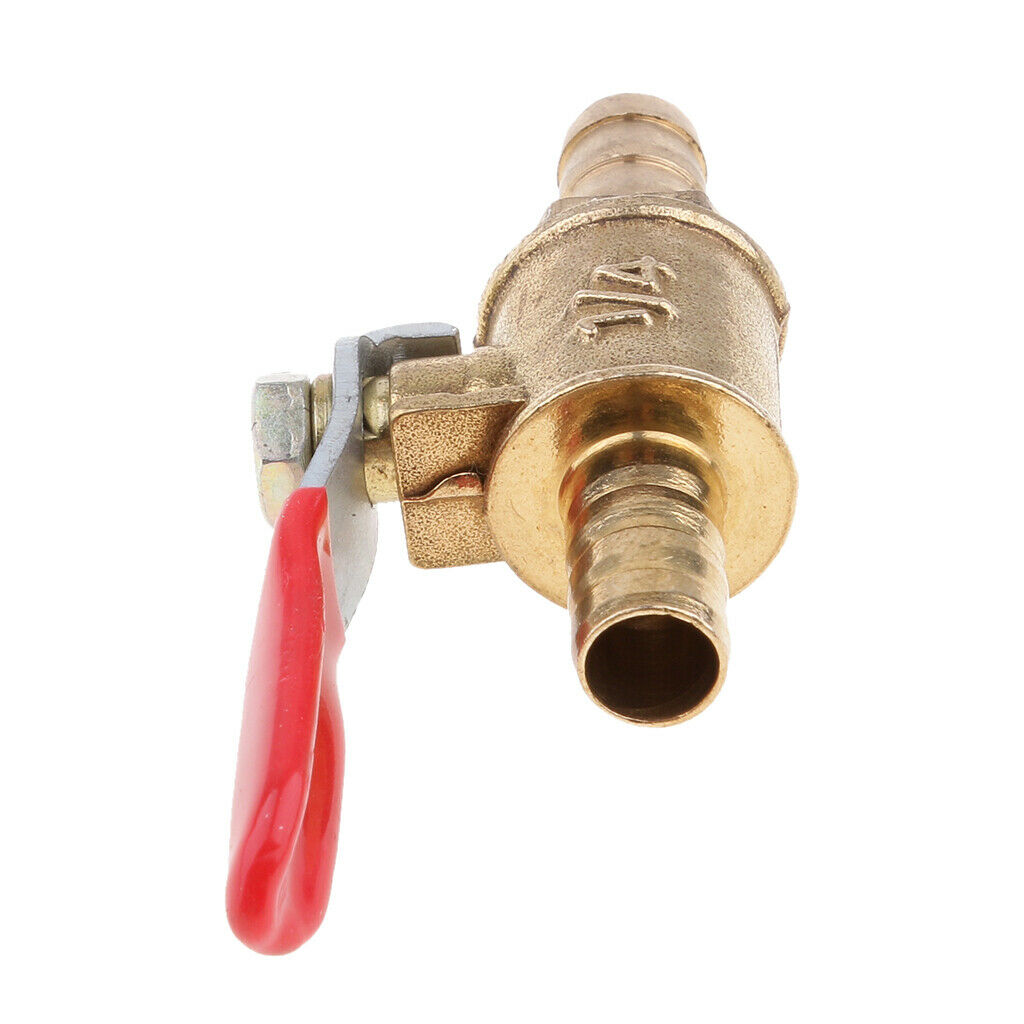 2pcs 1x 8mm Brass Ball Valve Gas Air Fluid Use Shut Off Red Handle