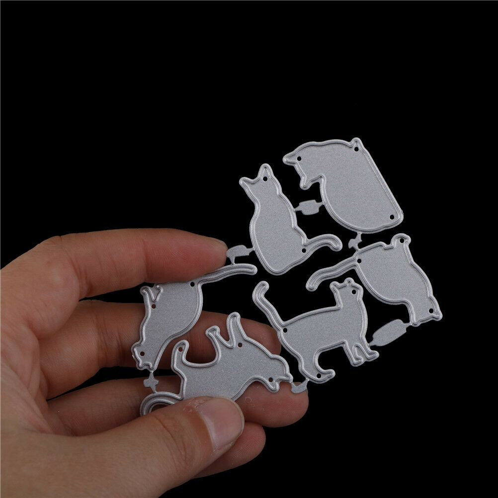 6pcs cat metal cutting dies stencil scrapbook paper cards craft embossin.l8