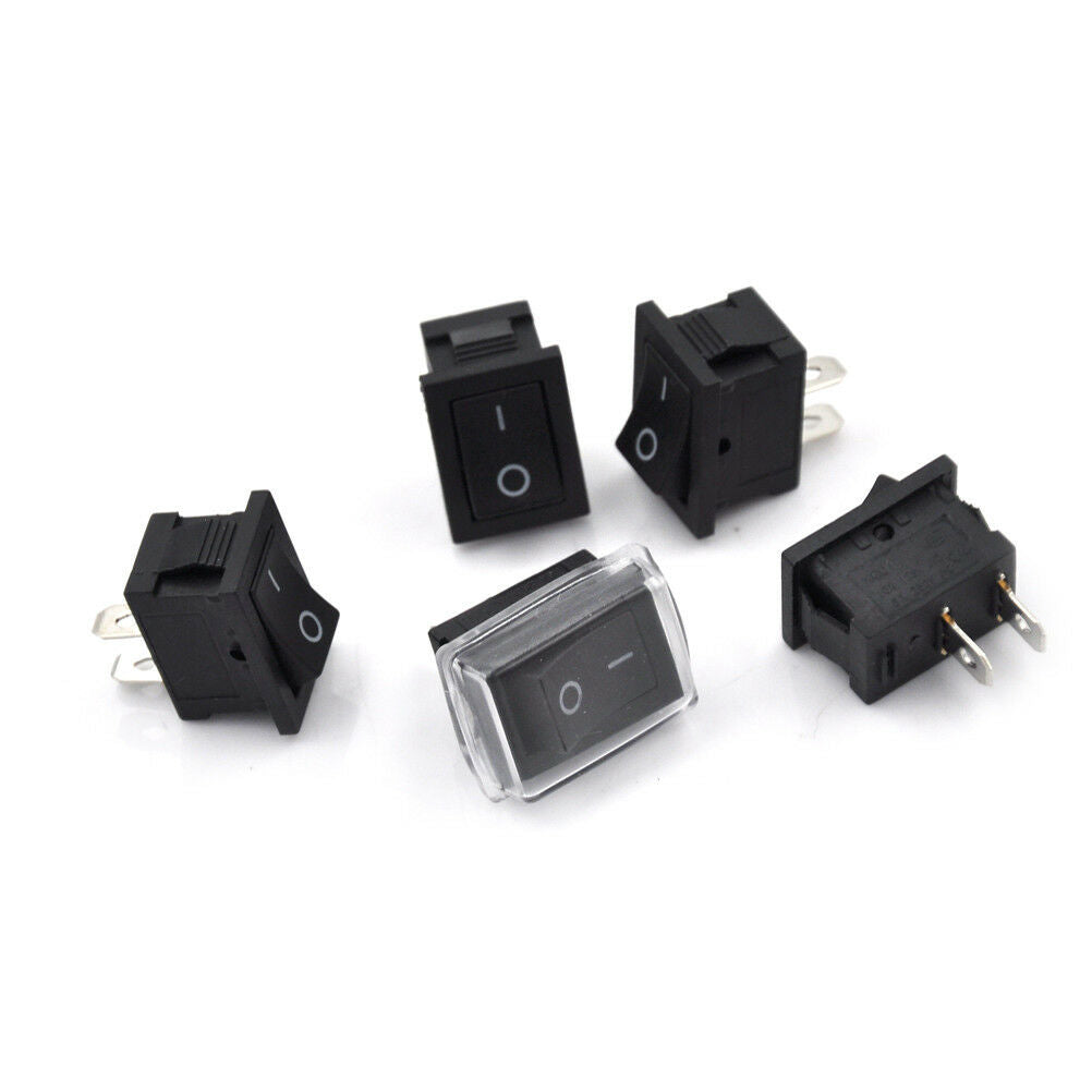 5Pcs 2 Pin On/Off Waterproof Rocker Switch+Cover Fit Car Dashboard Dash Boat  WF