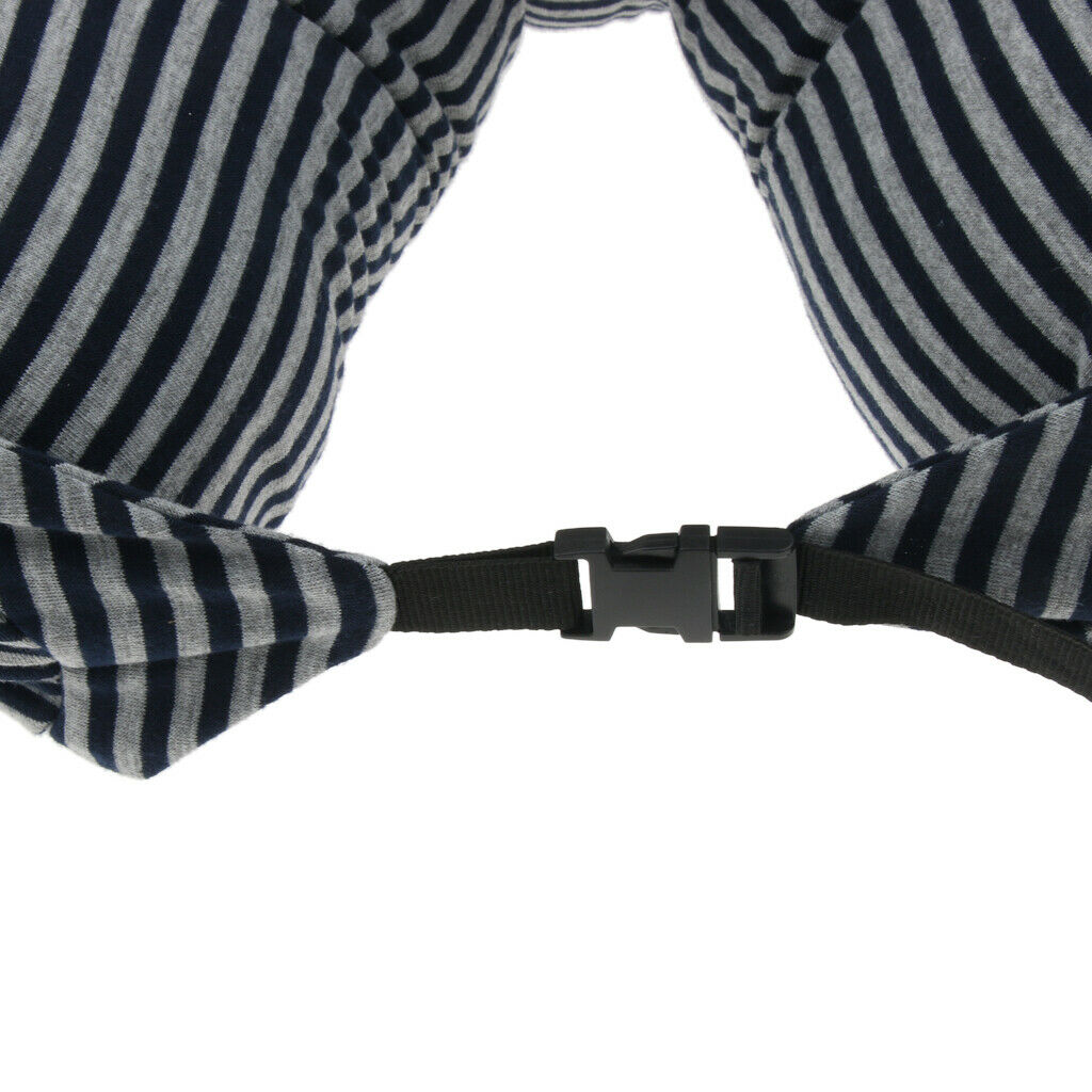 Portable Striped U Shape Memory Foam Pillow with   Hood Pillow Neck Pillow