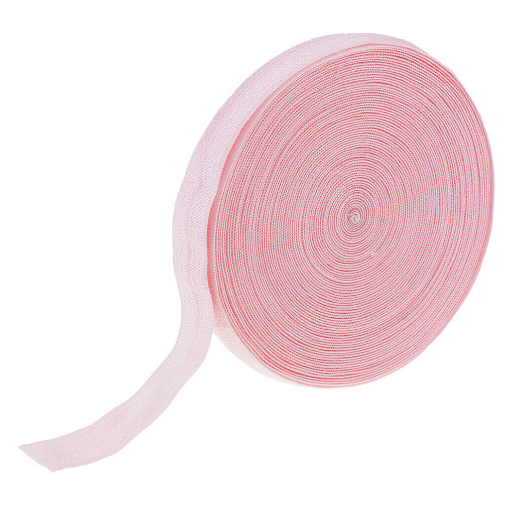 15mm Cotton Fold Over Elastics Band Lace Sewing Trimming 10 Meters Pink