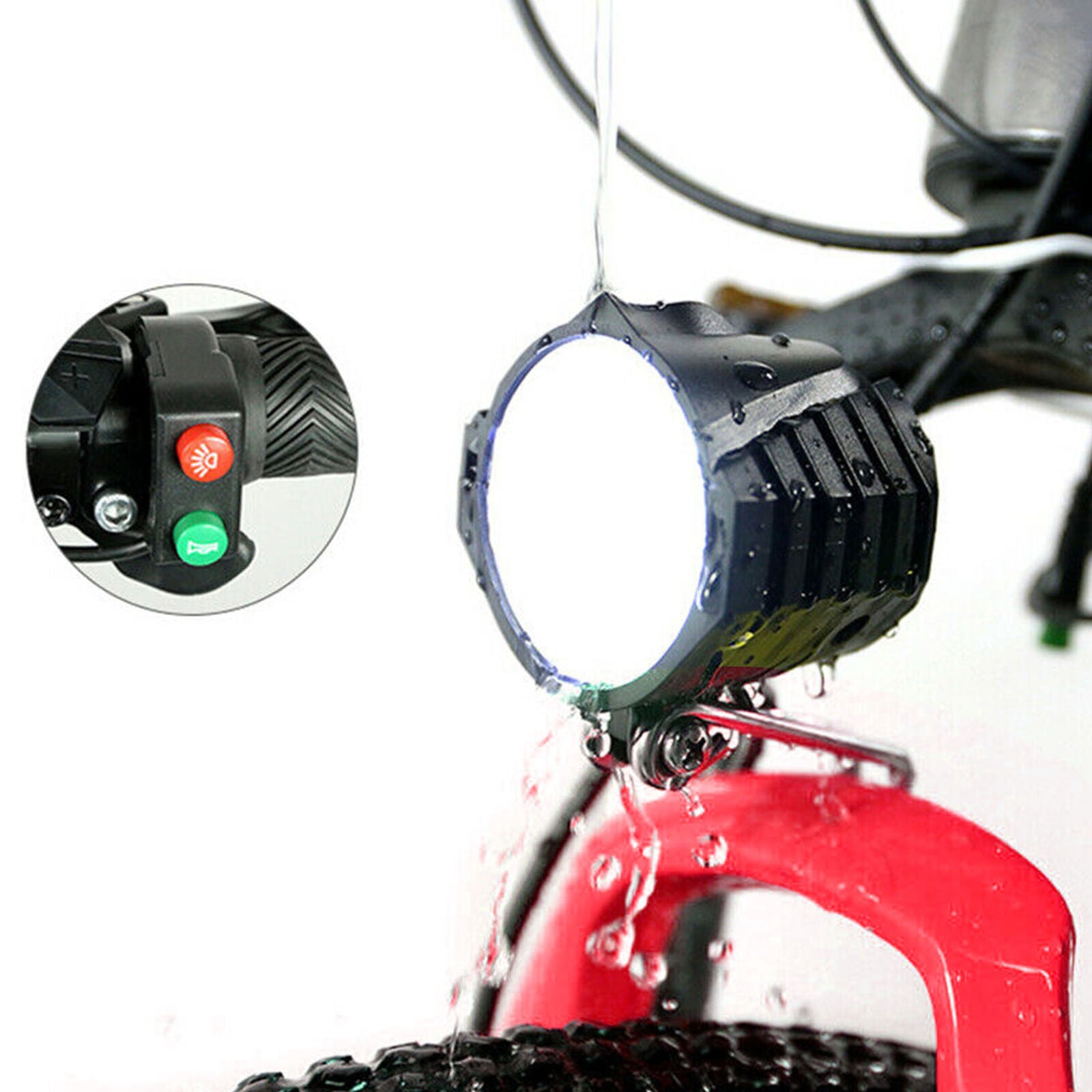 Front Headlight With For Horn 36V Light 48V Electric Bike Flashlight Lamp