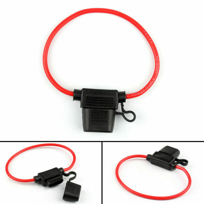 4x Mini Blade Fuse Holder Waterproof 12AWG In-Line Wire Cable For Car/Boat