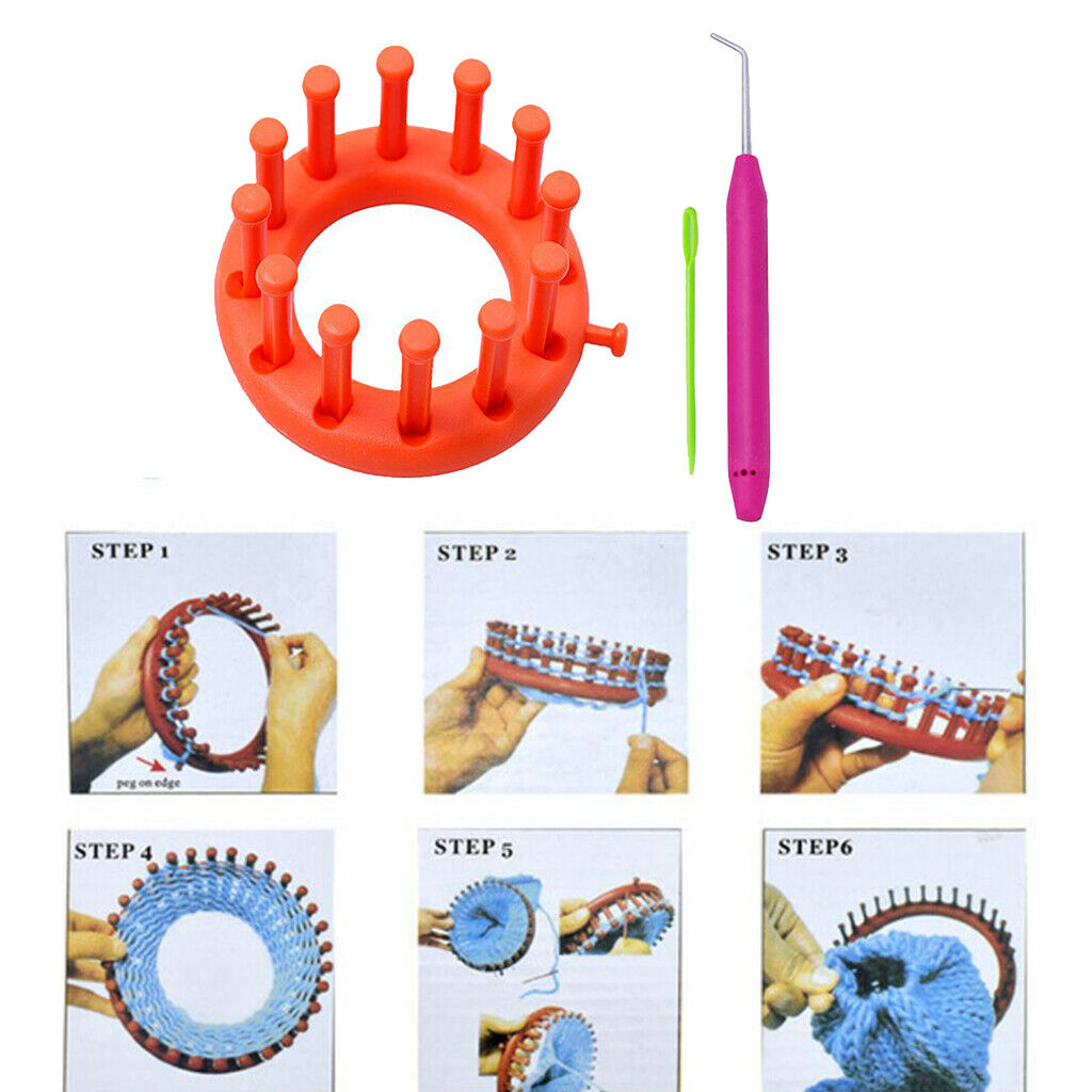 Durable Knitting Loom for Beginners Pros Knit Weaving Tools Set DIY Hat, Sock,