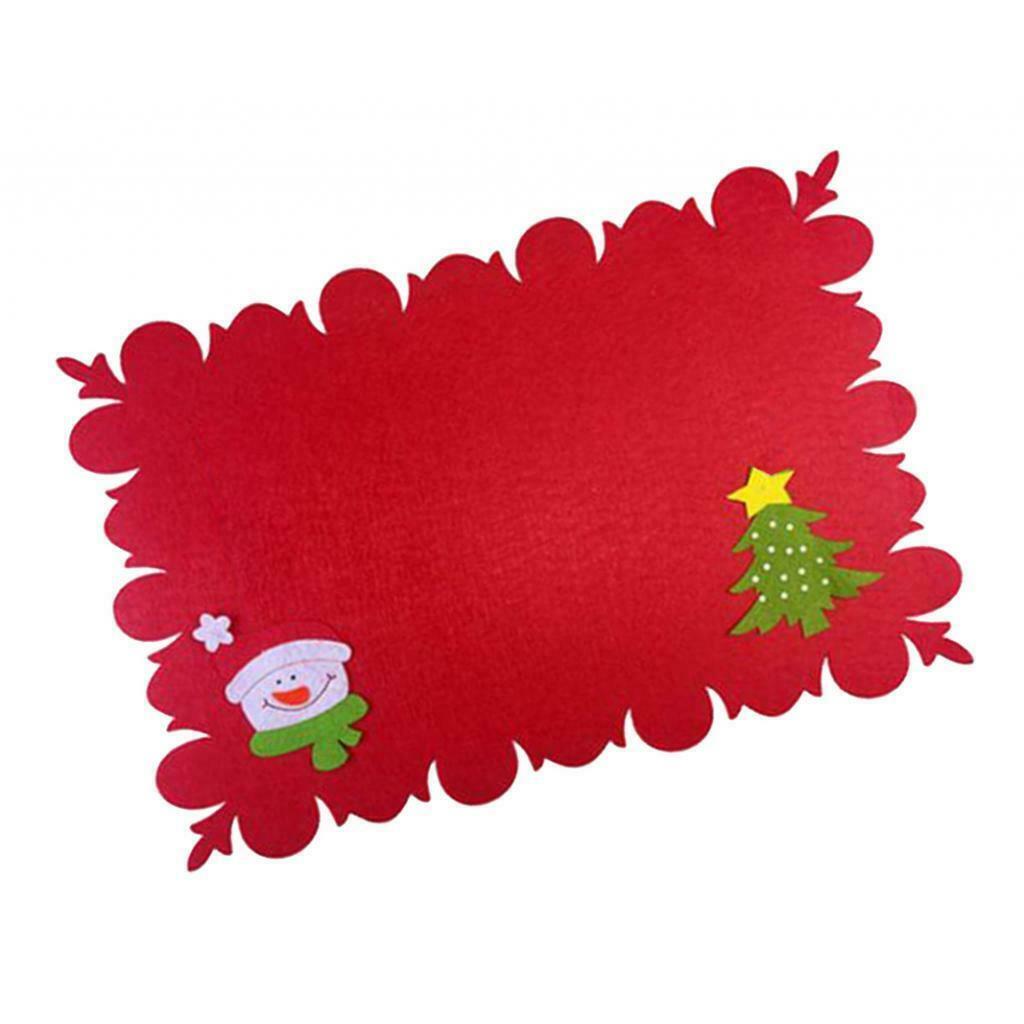 Christmas Table Placemat Tableware Mat Pad for Holiday Decor 46x31cm C