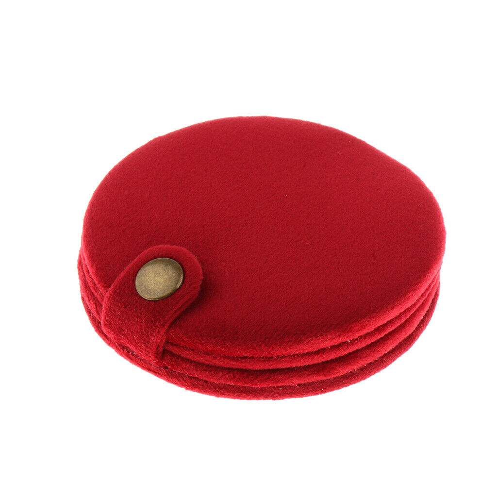 Cute Double Sided Travel Folding Pocket Compact Round Makeup Cosmetic Mirror Red