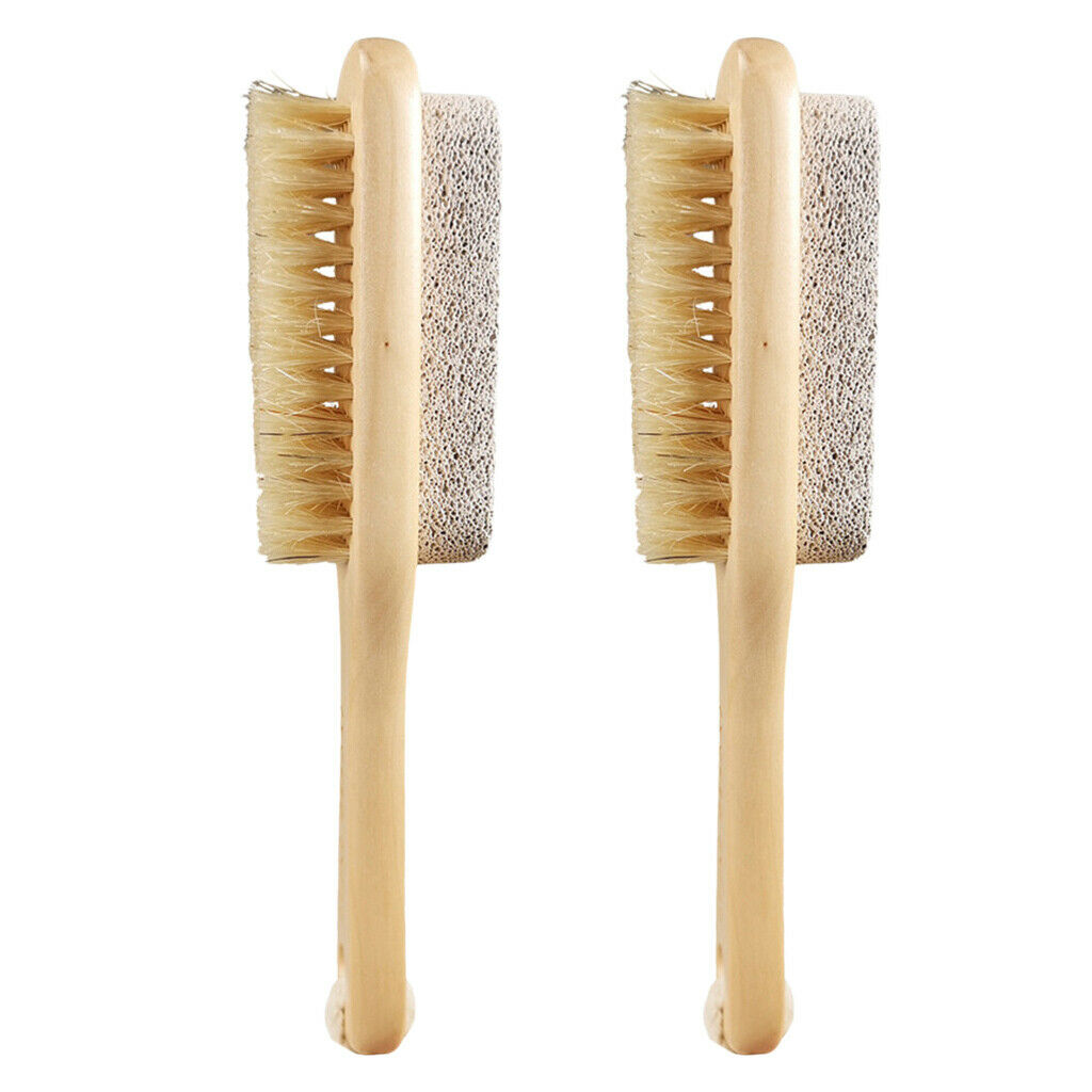 2Pcs Dual Sides Foot File Scrubber Calluses Remover Brush w/ Hanging Strap
