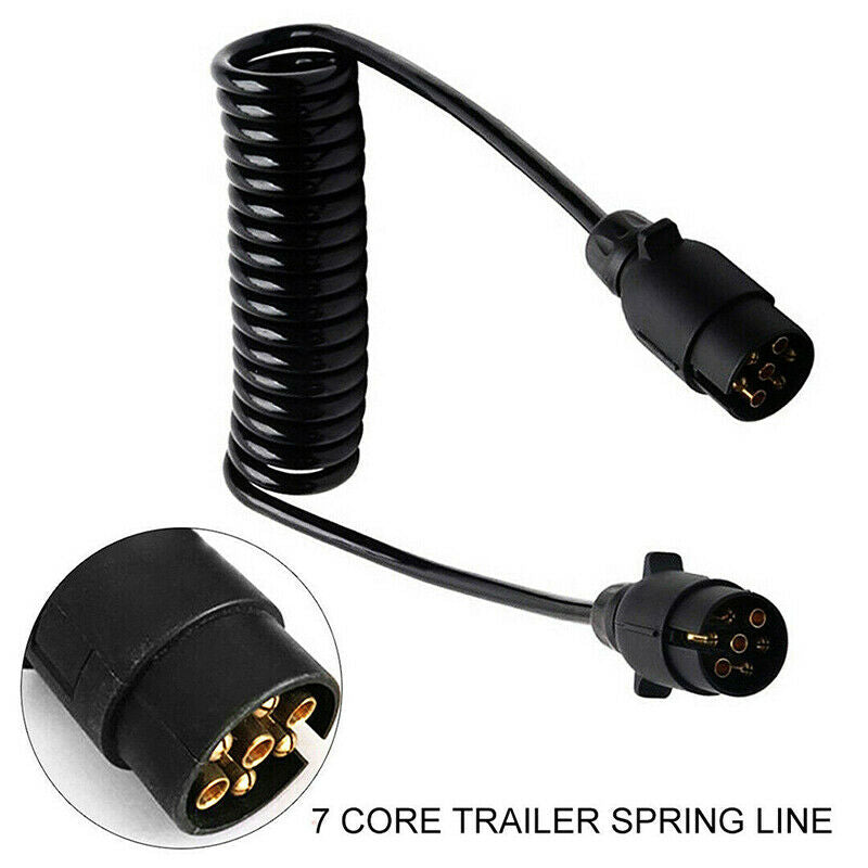 Trailer Spring Coil 7-pin Plug Socket Extension Cable Car Lead Towing Wire WZDF