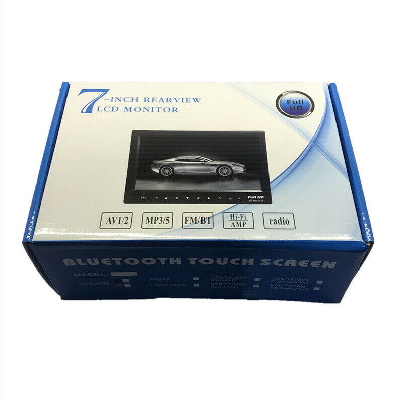 7" Touch Screen HD Full View Rear Reversing Display Monitor Bluetooth USB Video