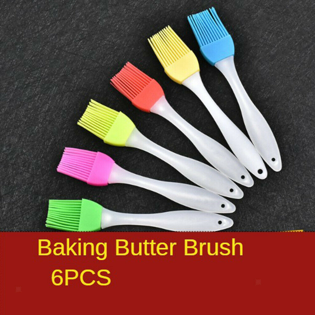 6x Integrated Silicone Brush Cake Brush Kitchen Basting Nonstick BBQ Meat