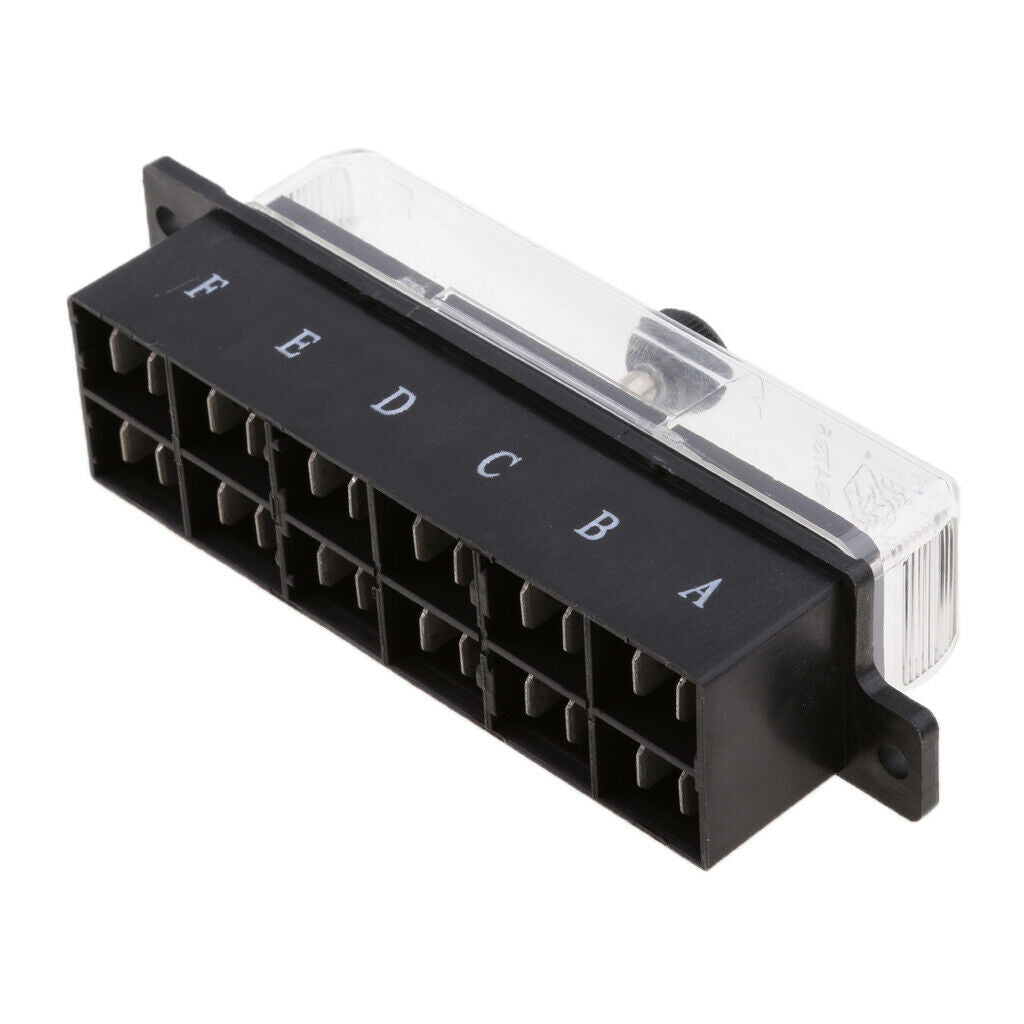 6 Way Blade Fuse Box Holder for Middle Size Fuses Car Boat Marine Trailers