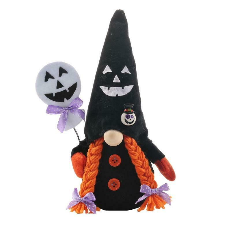 Set of 2 Halloween Gnomes Plush Decor Handmade Swedish Tomte Gnome Scandinavian