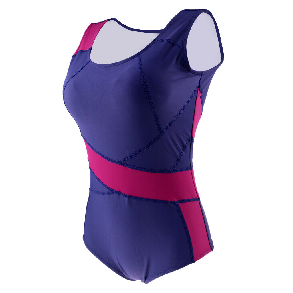 Women One-piece Swimsuit Racing Training Sports Beach Bathing Suit S Red