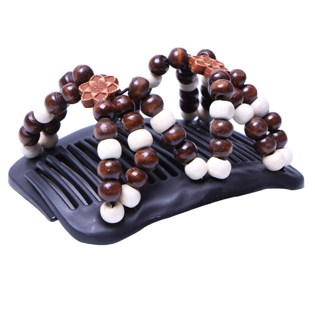 6x Wood Beaded Double Hair Comb Clip Stretchy Hair Stying Accessory Decorations