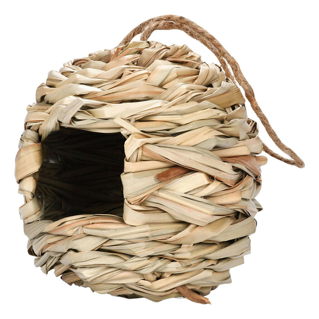 Bamboo Hummingbird House Woven Birdhouse Sill Hut for Office Garden Backyard