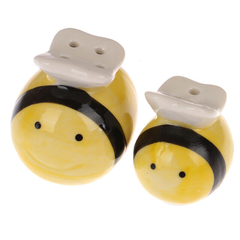 2PCs Ceramic Salt Pepper Shaker Flying Bee Seasoning Tableware Pepper Box.l8