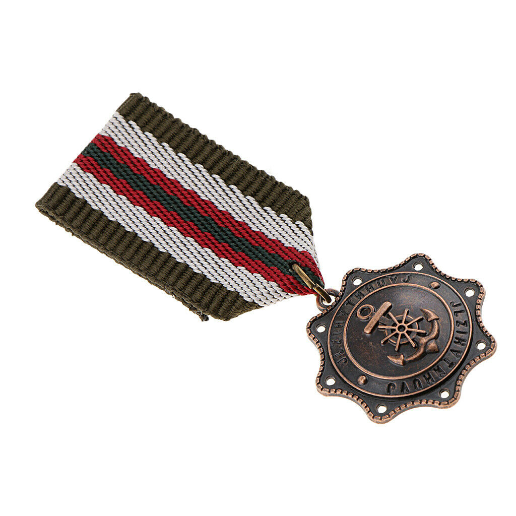 6 Pieces Geometric Medal Pendant Badge Fabric Uniform Brooch