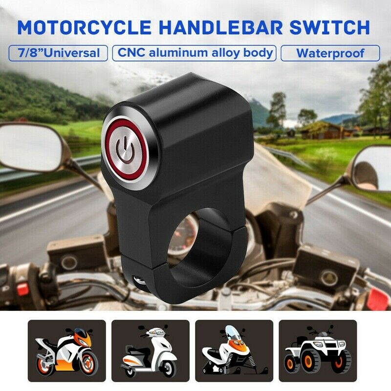 Motorcycle 7/8 inch 22Mm Handlebar Power Button Switch Headlight Hazard Brake I9