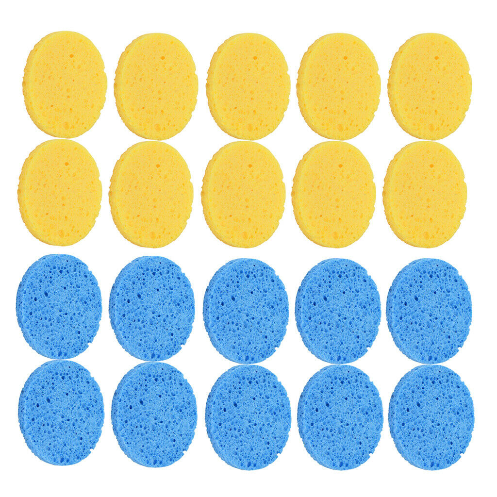 20Pcs Face Cleansing Washing Pad Puffs Makeup Cosmetic Removal Round Sponges