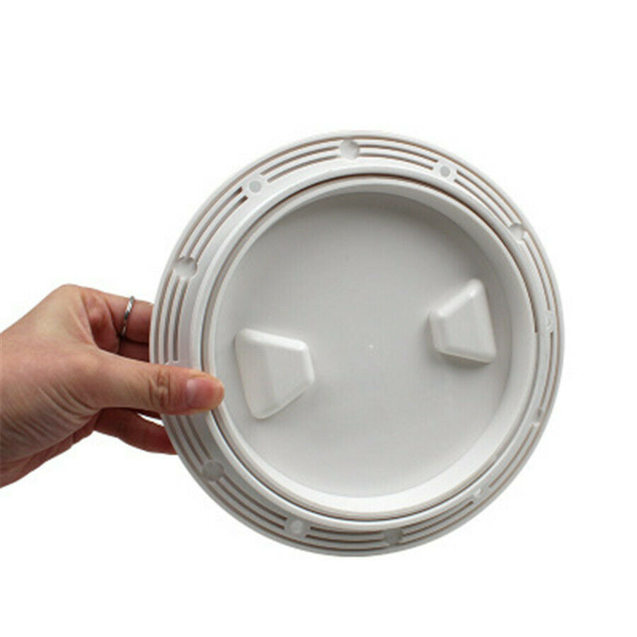 6"White Inspection Plate Boat Yacht Deck Screw Out Hatch Access Cover RV Caravan