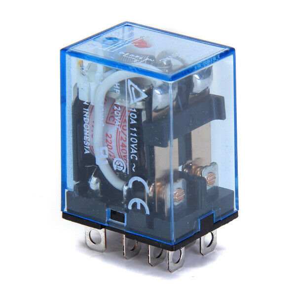 10A 240VAC / 10A 28V 8Pin 2NO 2NC LY2N-J Lamp Coil Power Relay DPDT