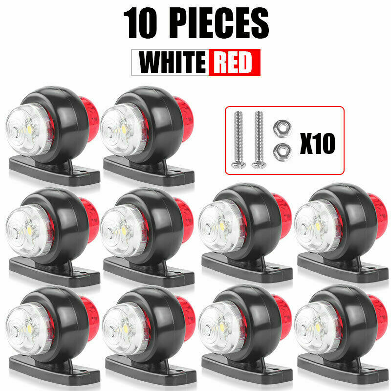 20X 12V 24V Red Yellow White LED Side Marker Clearance Light Lamp Truck Trailer