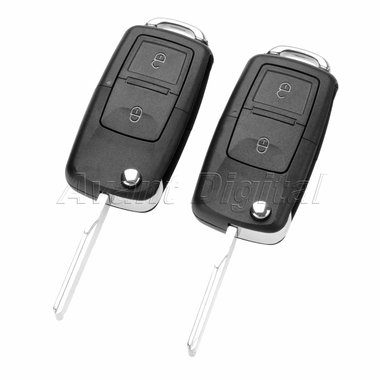 2Pcs Remote Key Fob 2 Button ID48 Chip 1J0959753CT Fit For 1999-2005  Golf MK4