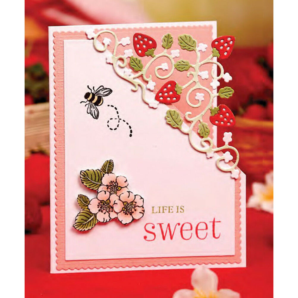 Strawberry Metal Cutting Dies Stencil Scrapbooking Paper Card Embossin.l8