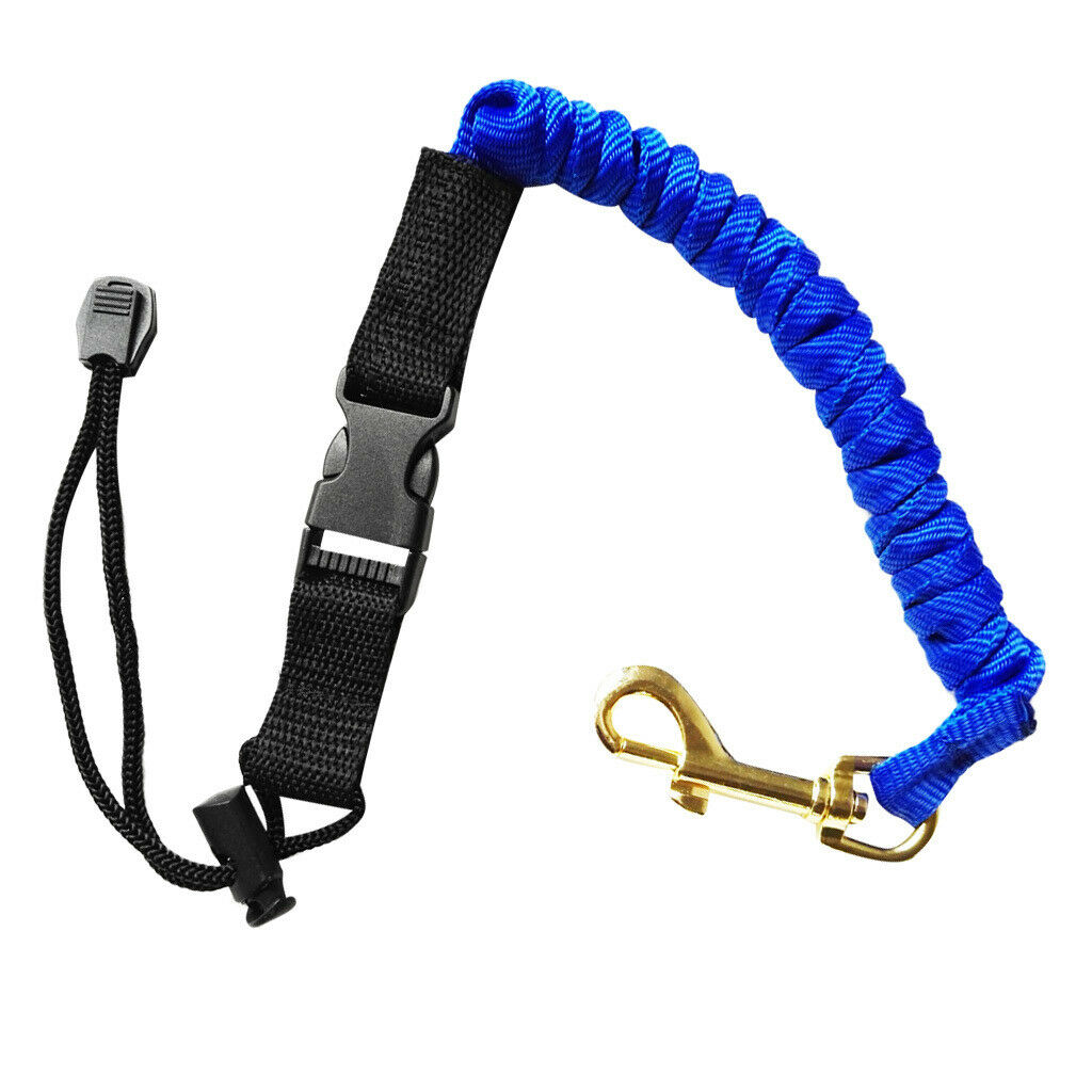 Adjustable Kayak Canoe Boating Safety Fishing Rod/Paddle Leash Blue 110cm