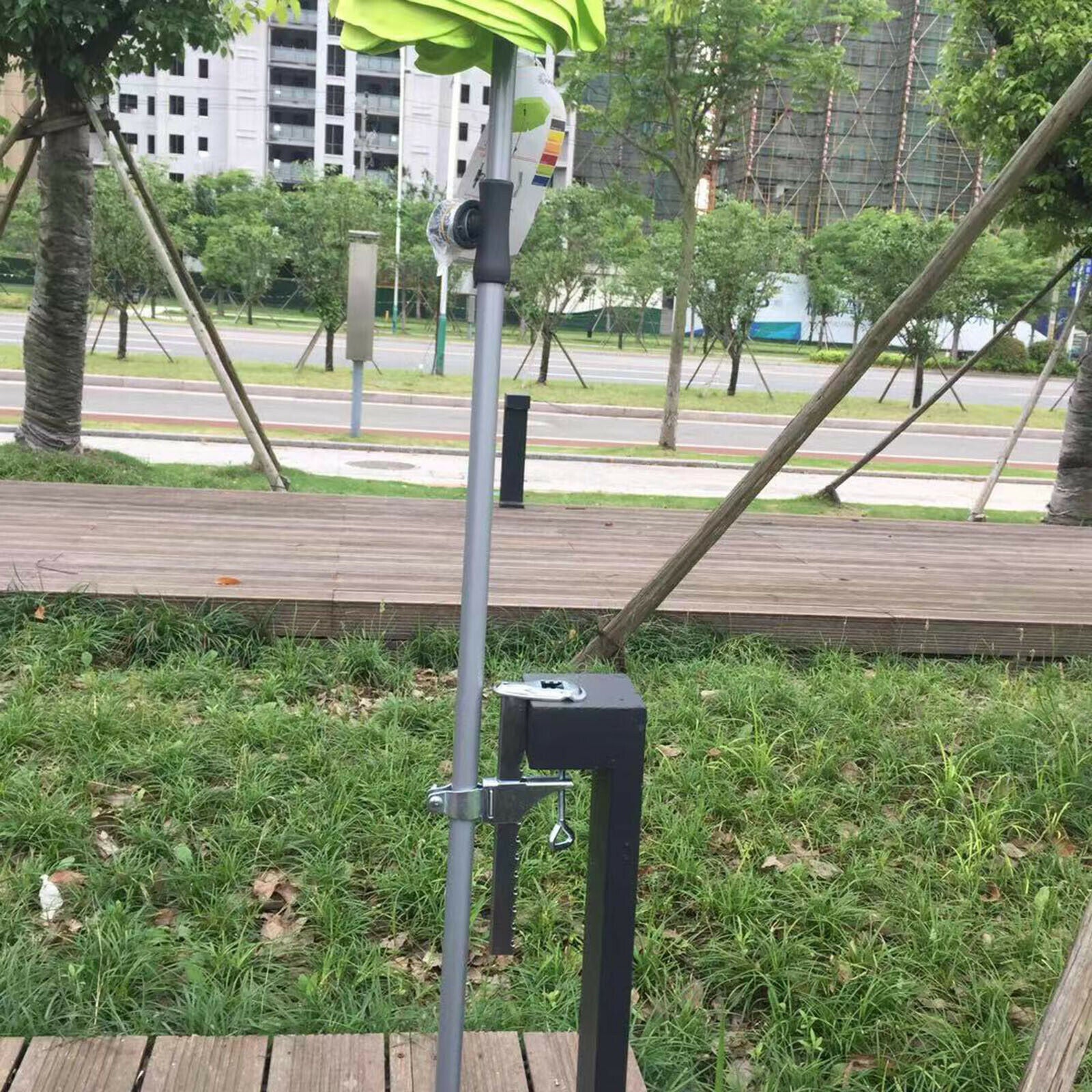 Fishing Umbrella Clamp Clip Bench Buddy Balcony Metal Garden Bracket Holder
