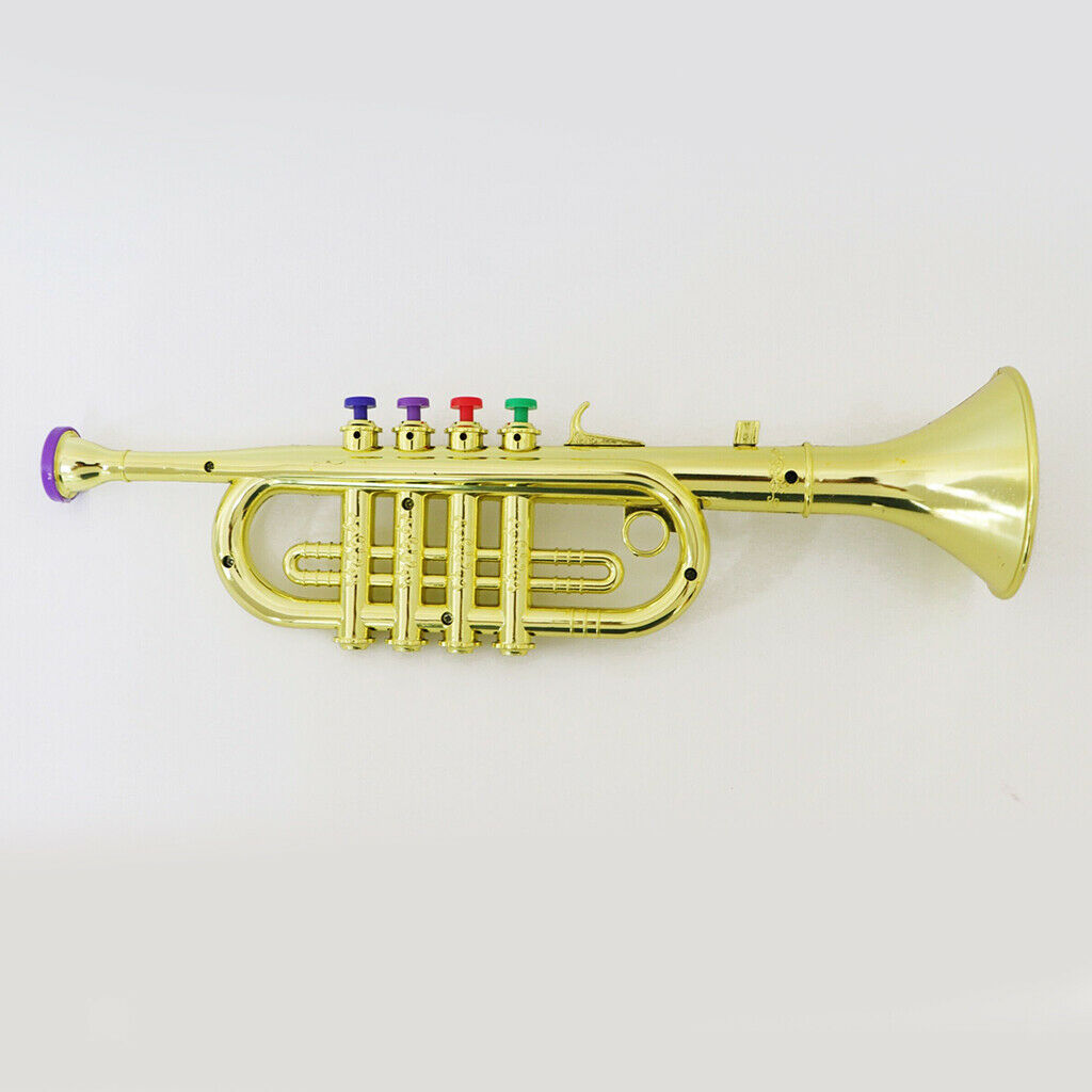 34cm Trumpet Present Horn Wind Instrument with 3 Colored Keys Lightweight