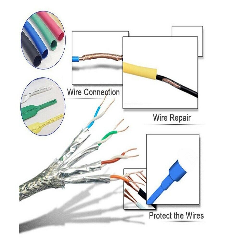 530PCS Polyolefin Heat Shrink Tube Sleeve for Wire Cable car Electrical Wrap
