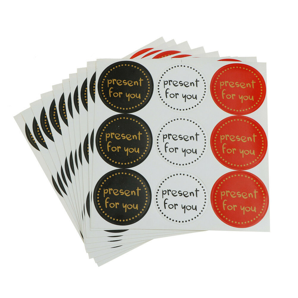 90x Present for you Kraft Paper Seal Stickers DIY Gifts labels/Baking Deco.l8