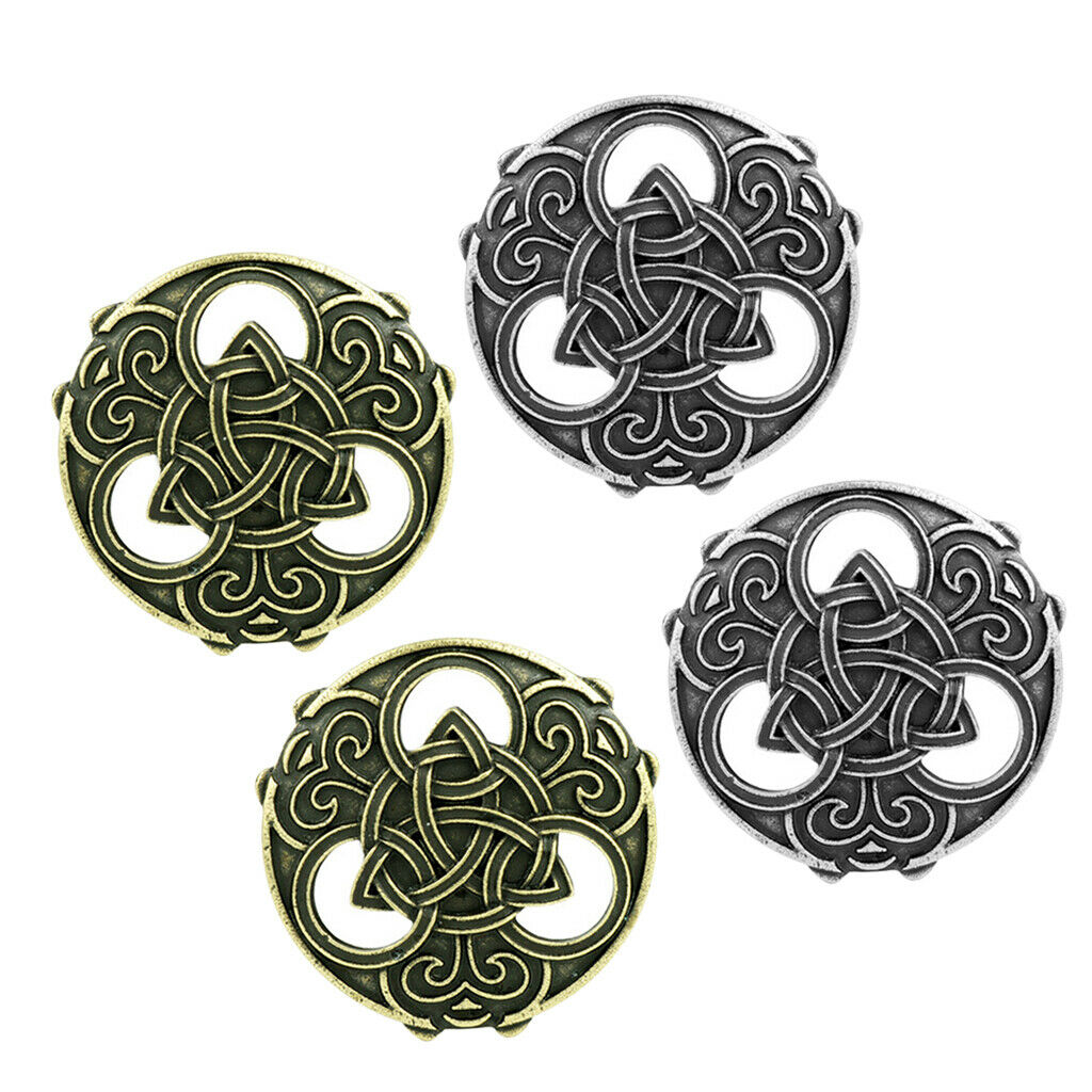 4Pcs Pennanular Cloak Norse Knot Brooch Pin Medieval Sweater Cloak Pin Badge