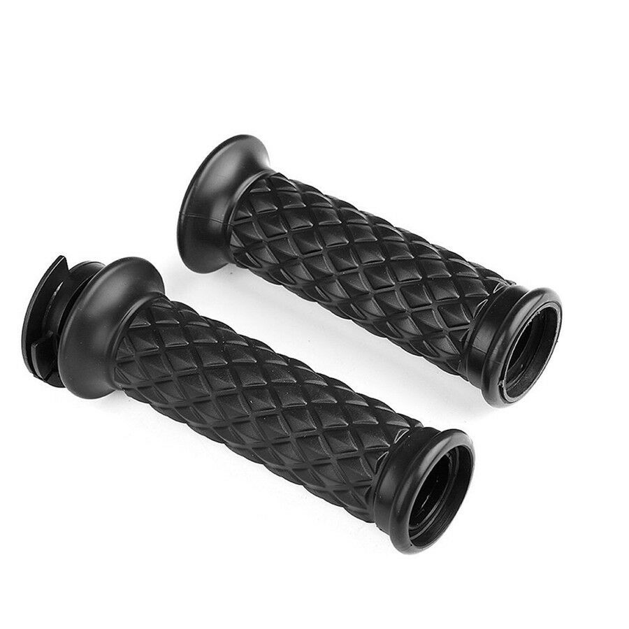 -XN7/8" Motorcycle Rubber Handlebar Hand Grips Cover For Cafe Racer Bobber