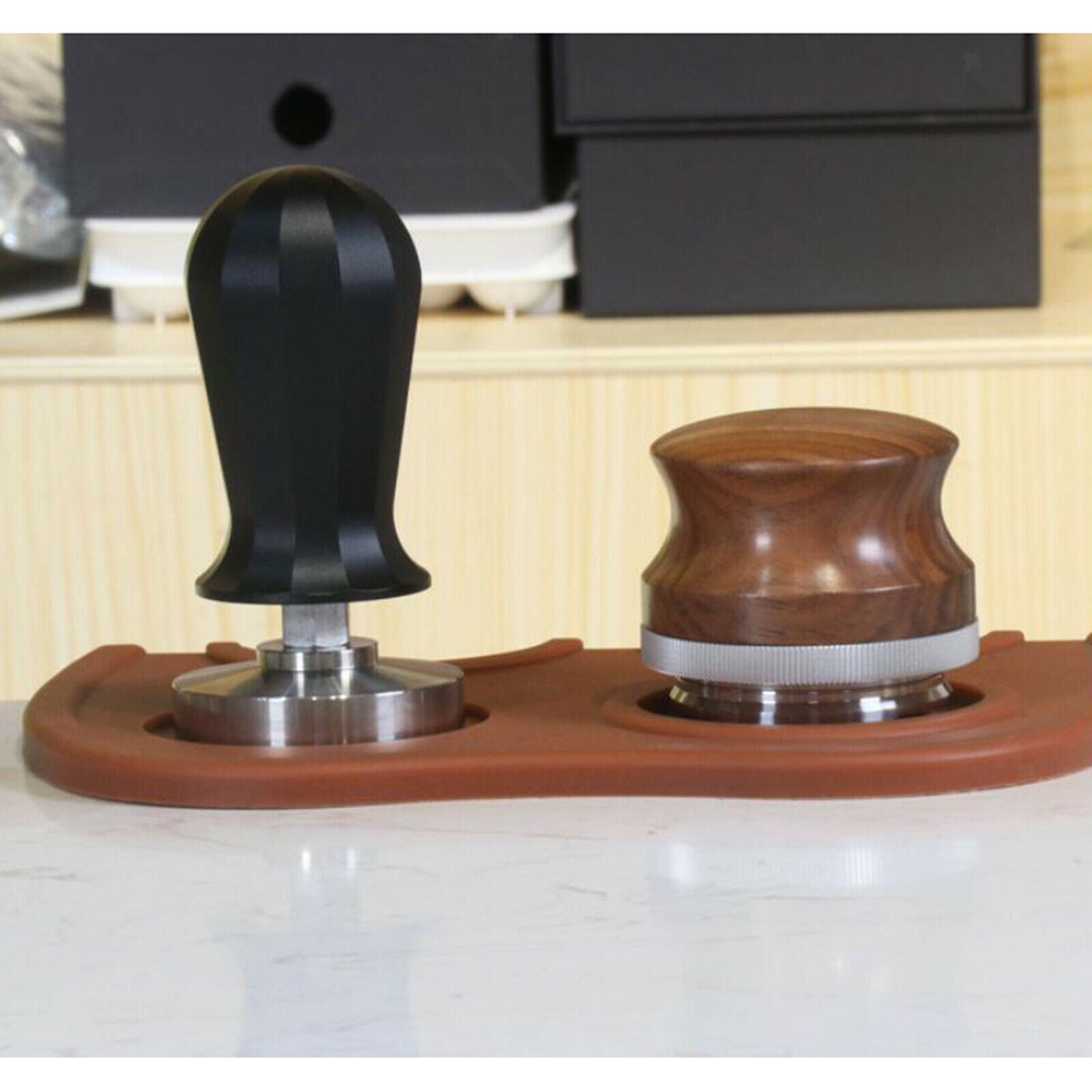 Espresso Coffee Tamper Wooden Handle Espresso Distribution Tool 53mm Style3