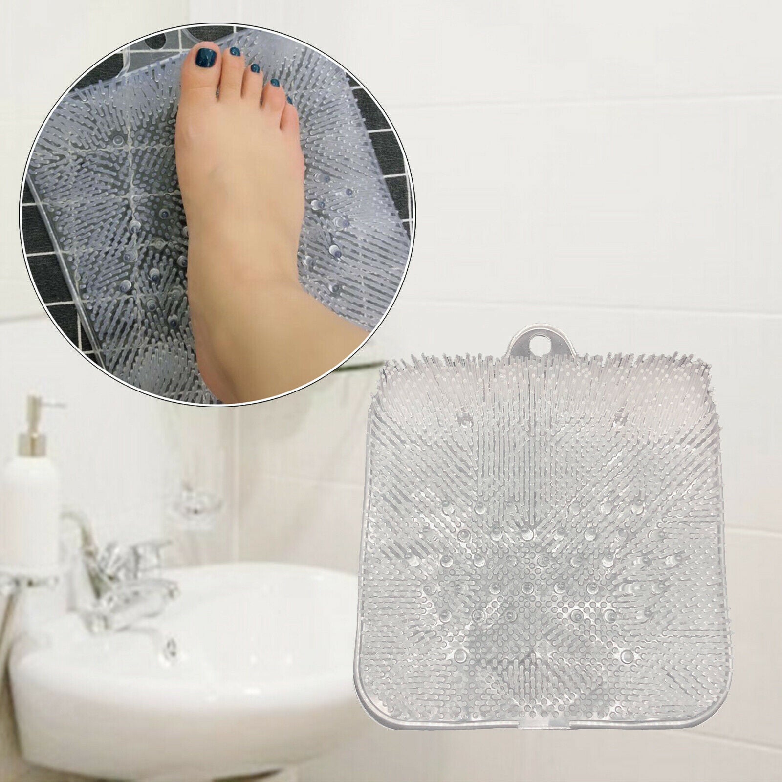 Massage Brushes Scrubber Beauty with Suction Cups Cushion for Bathtubs