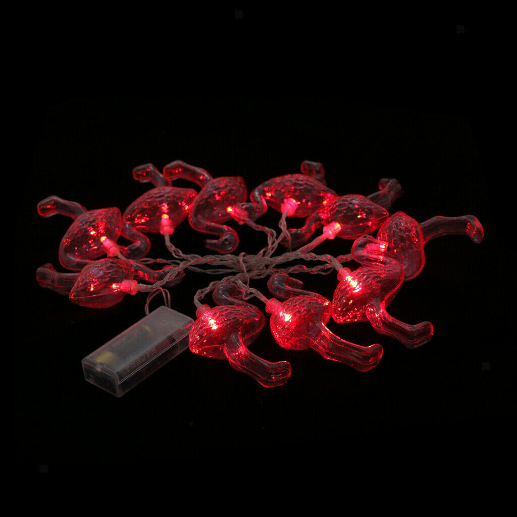 10 LED Flamingo Fairy Lights Christmas Party Tree Hanging String Lights Red